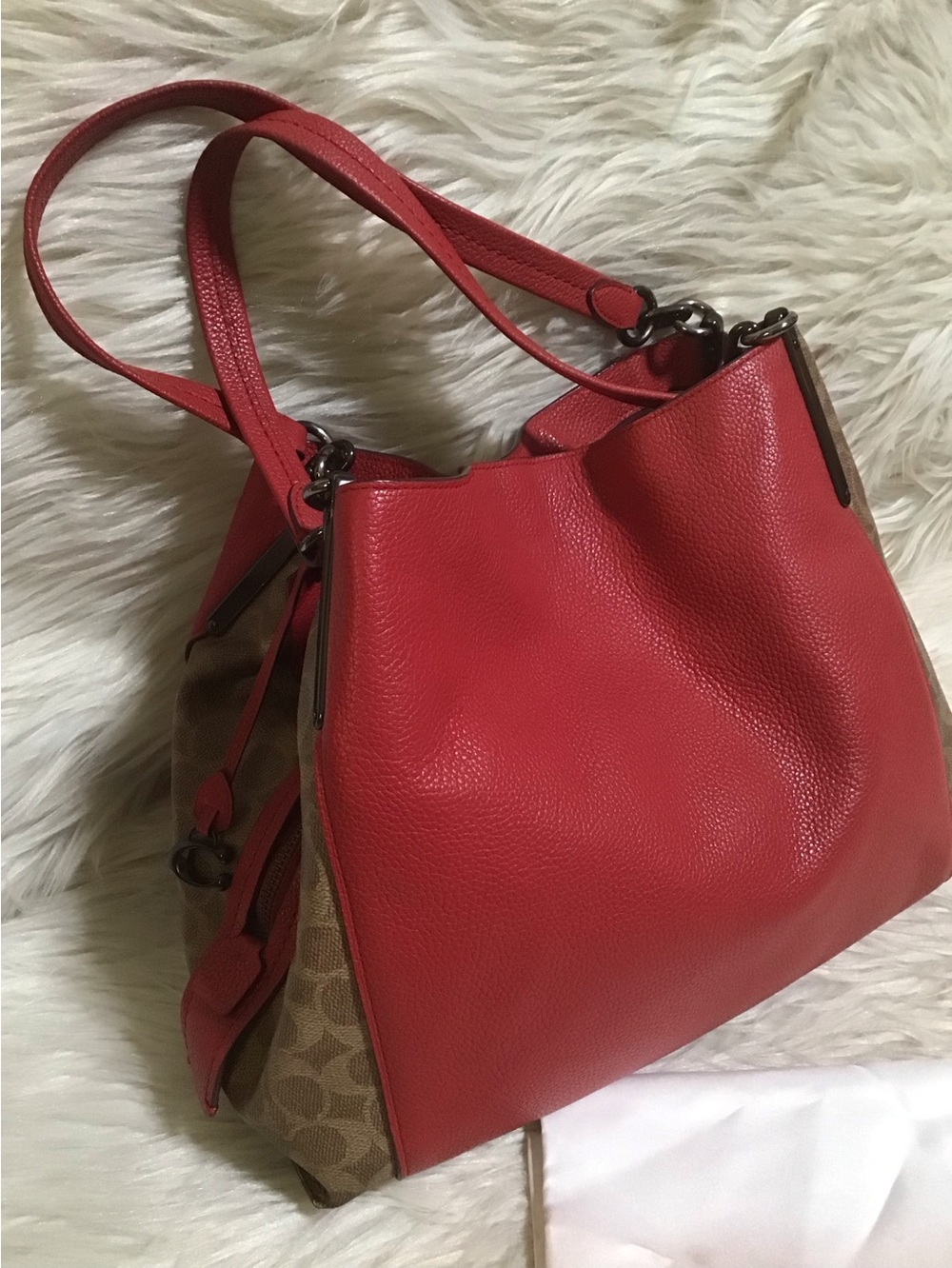 Coach Dalton 31 triple compartment shoulder hobo bag signature leather - Picture 4 of 16